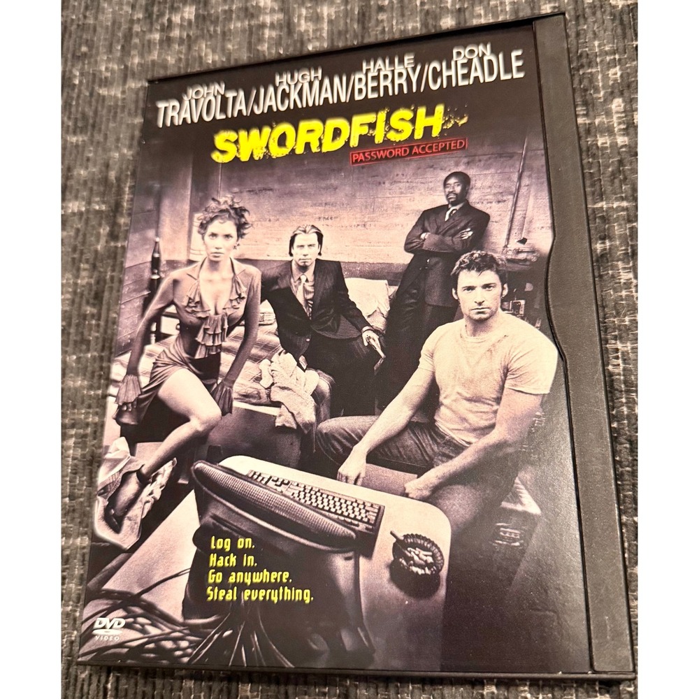 Warner Bros Swordfish DVD Movie Hugh Jackman Halle Berry Black Excellent Action